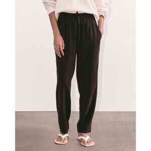 Everlane The Tencel Tapered Drawstring Pants in Butterlite Black XS
